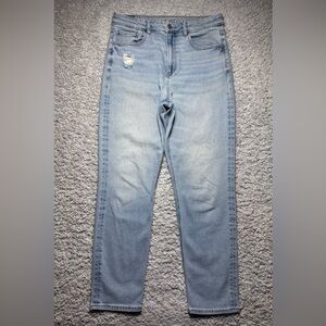 American Eagle Jeans Womens 12 Long Mom Jean Light Wash High Rise Stretch Casual